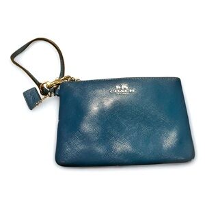 Coach Blue Leather  Wristlet